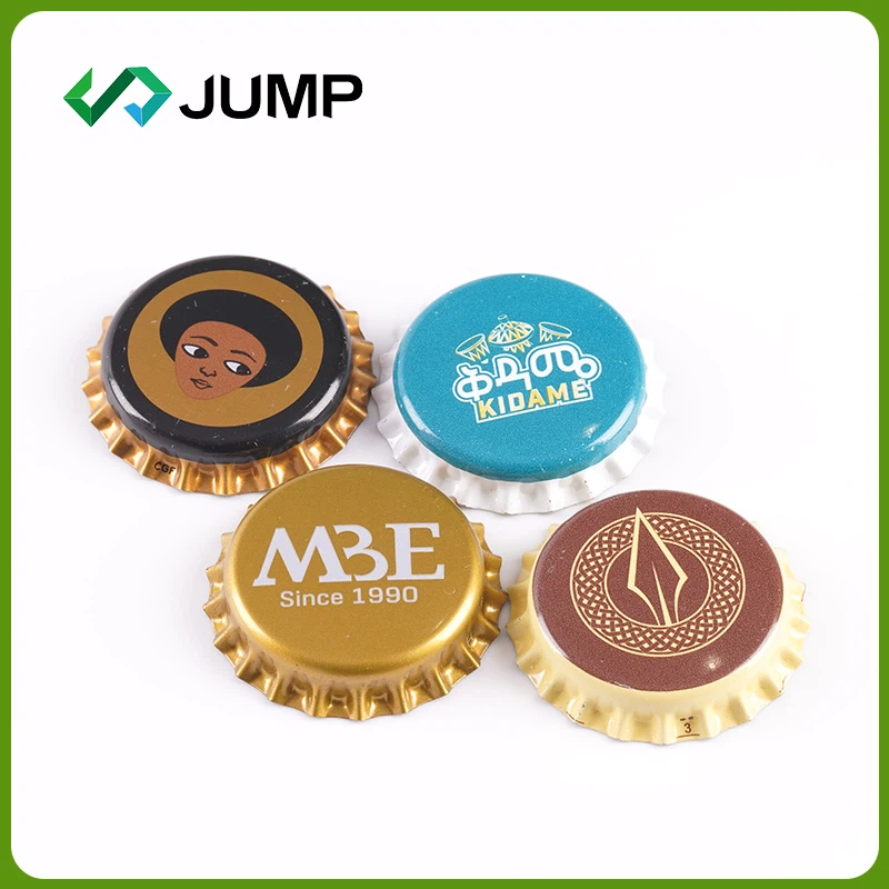 Painettu metallikruunukkki olutpullolle